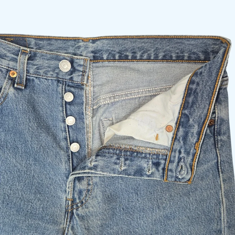 Levis 501 Vintage Made in France Blue Denim Straight Leg Jeans Mens 31x36 90s